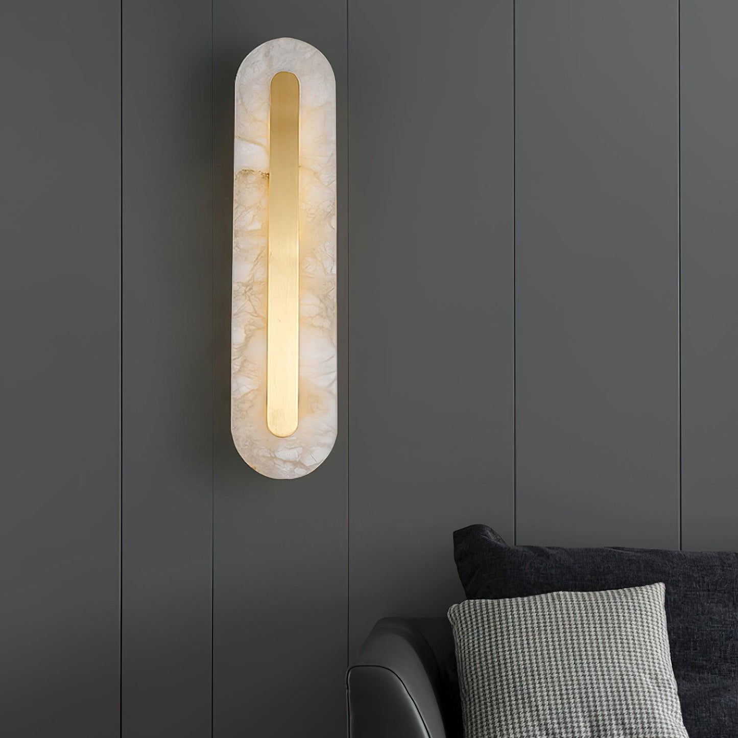 Corinthia | Albast cilindrische doorschijnende stenen wandlamp
