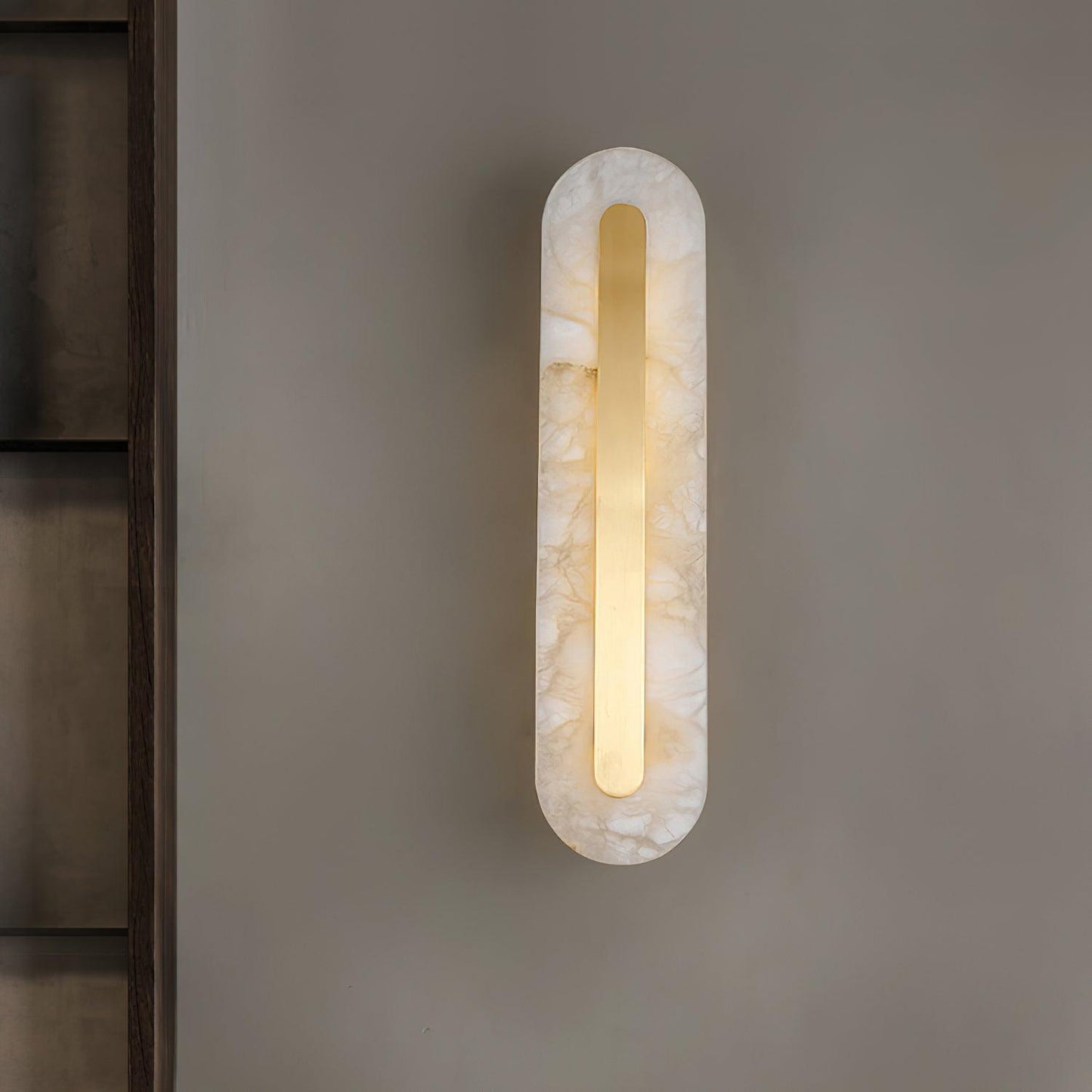 Corinthia | Albast cilindrische doorschijnende stenen wandlamp