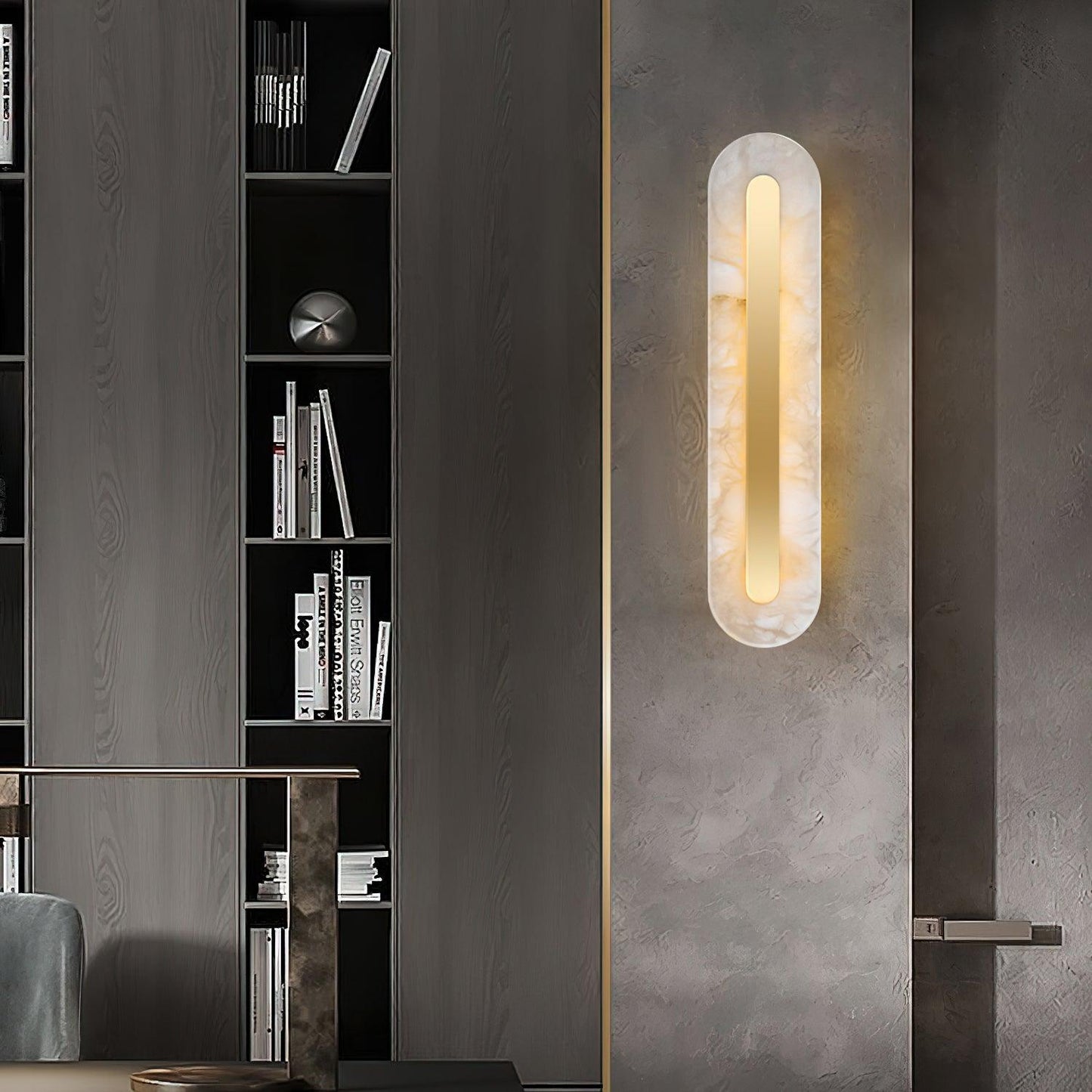 Corinthia | Albast cilindrische doorschijnende stenen wandlamp