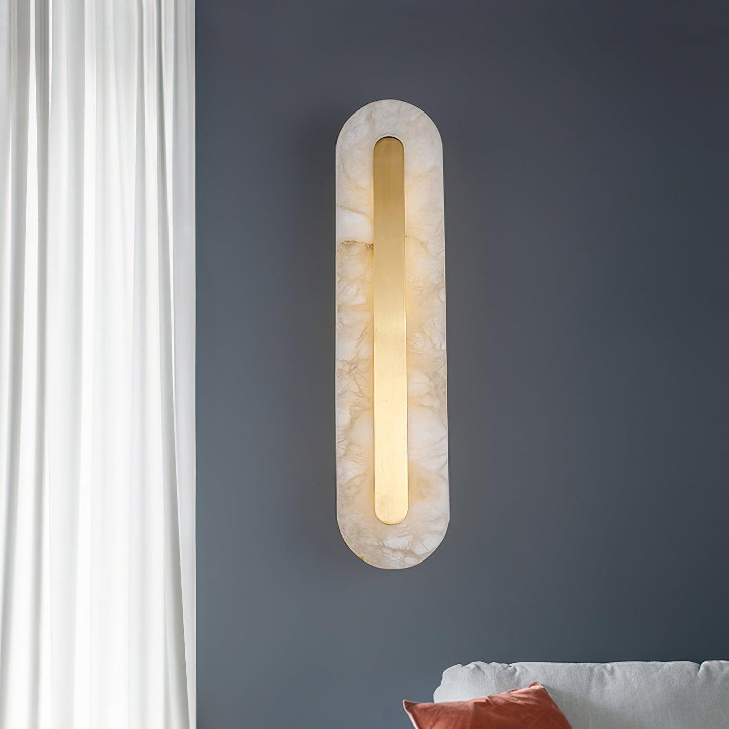 Corinthia | Albast cilindrische doorschijnende stenen wandlamp