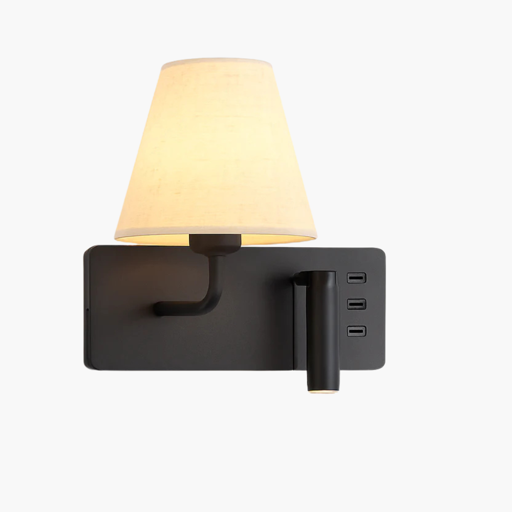 Marrowen | Cilindrische Gestructureerde Stoffen Dubbele Bron Wandlamp met Leeslamp