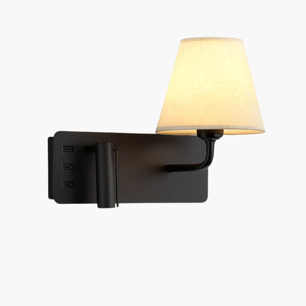 Marrowen | Cilindrische Gestructureerde Stoffen Dubbele Bron Wandlamp met Leeslamp