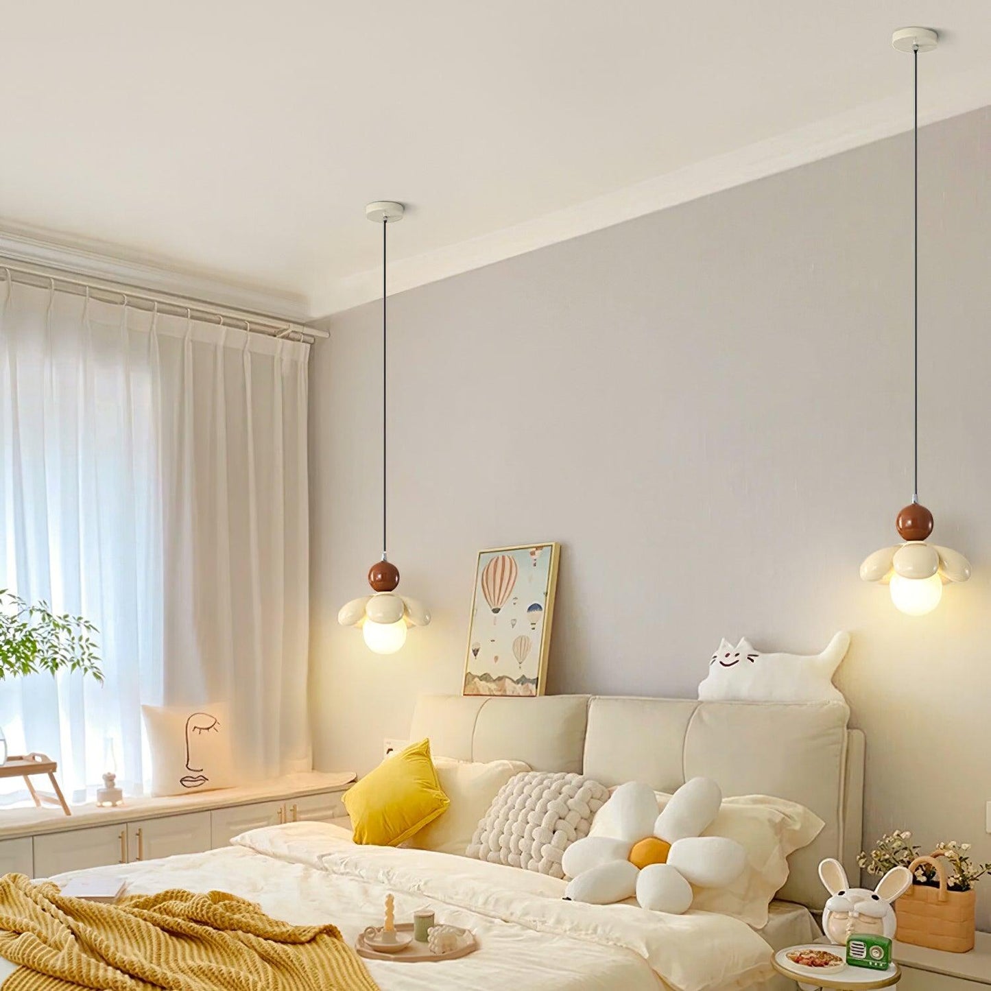 Berislys | Gesculpteerde Organische Bloem Silhouet Glazen Hanglamp