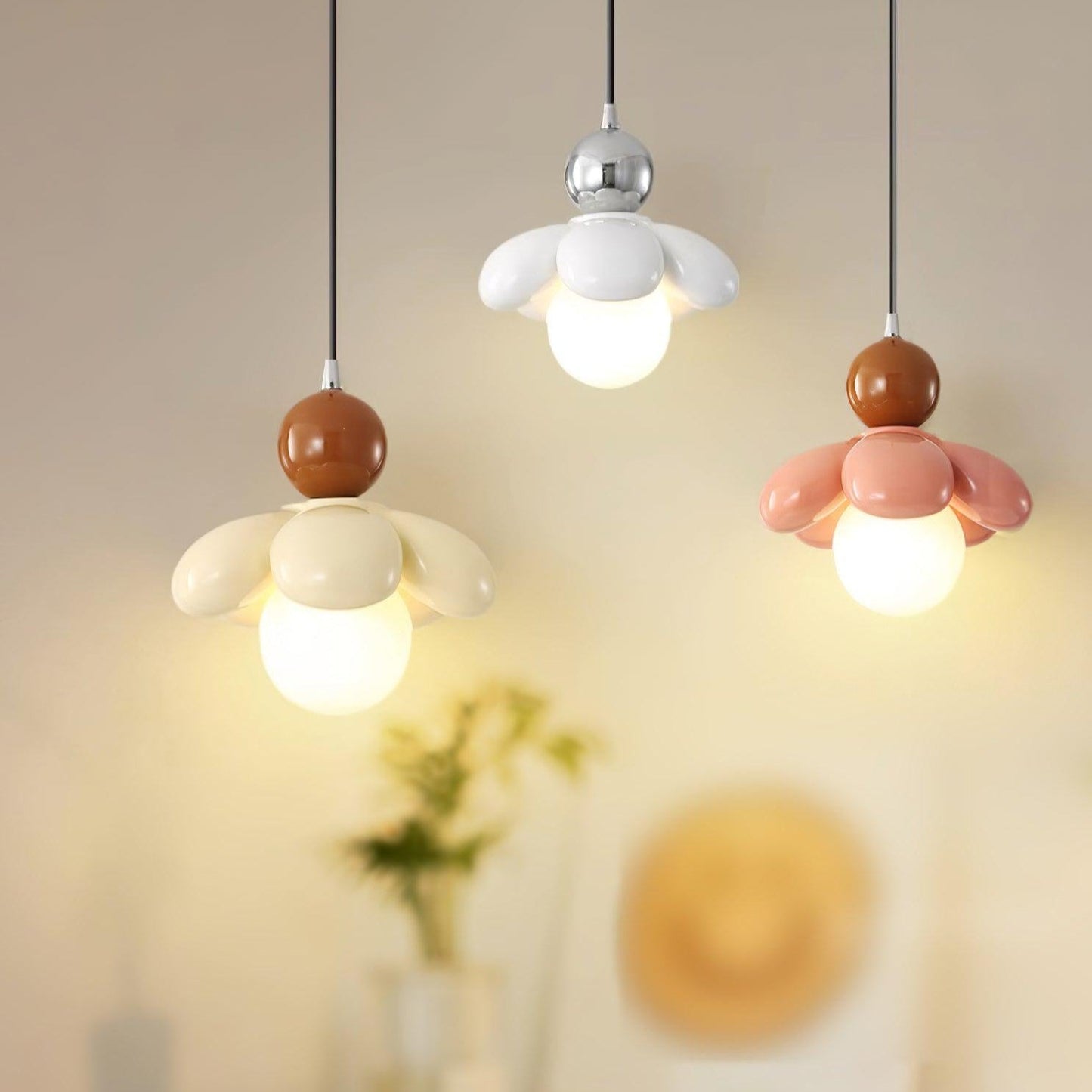 Berislys | Gesculpteerde Organische Bloem Silhouet Glazen Hanglamp