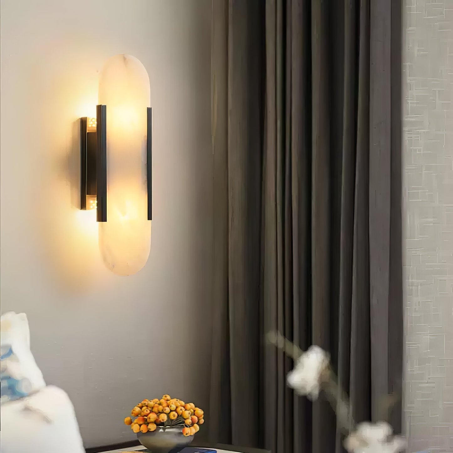 Ivalis | Moderne Verlengde Alabaster Steen Wandlamp