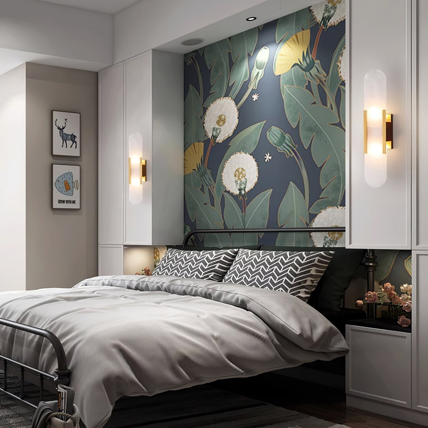 Ivalis | Moderne Verlengde Alabaster Steen Wandlamp