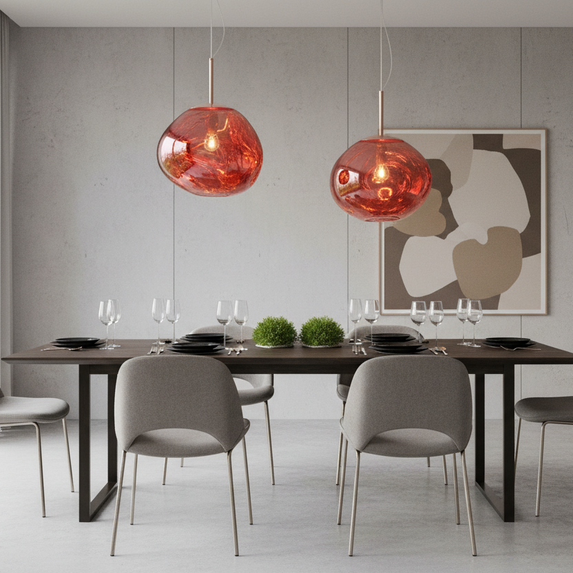 Fusio | Hedendaagse Abstracte Gesmolten Globe Hanglamp