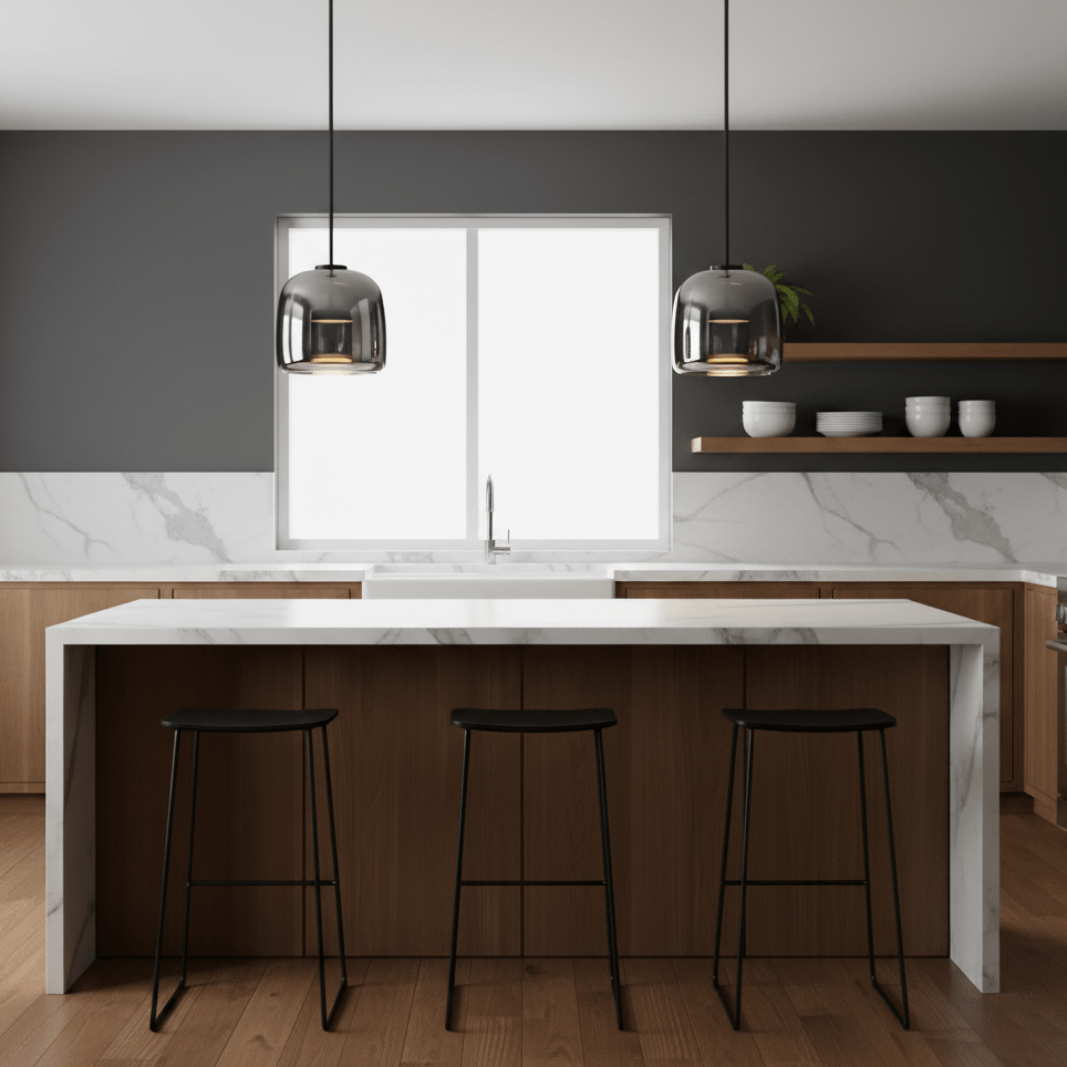 Orionth | Geometrische Sculpturale Handgeblazen Glazen Bol Hanglamp
