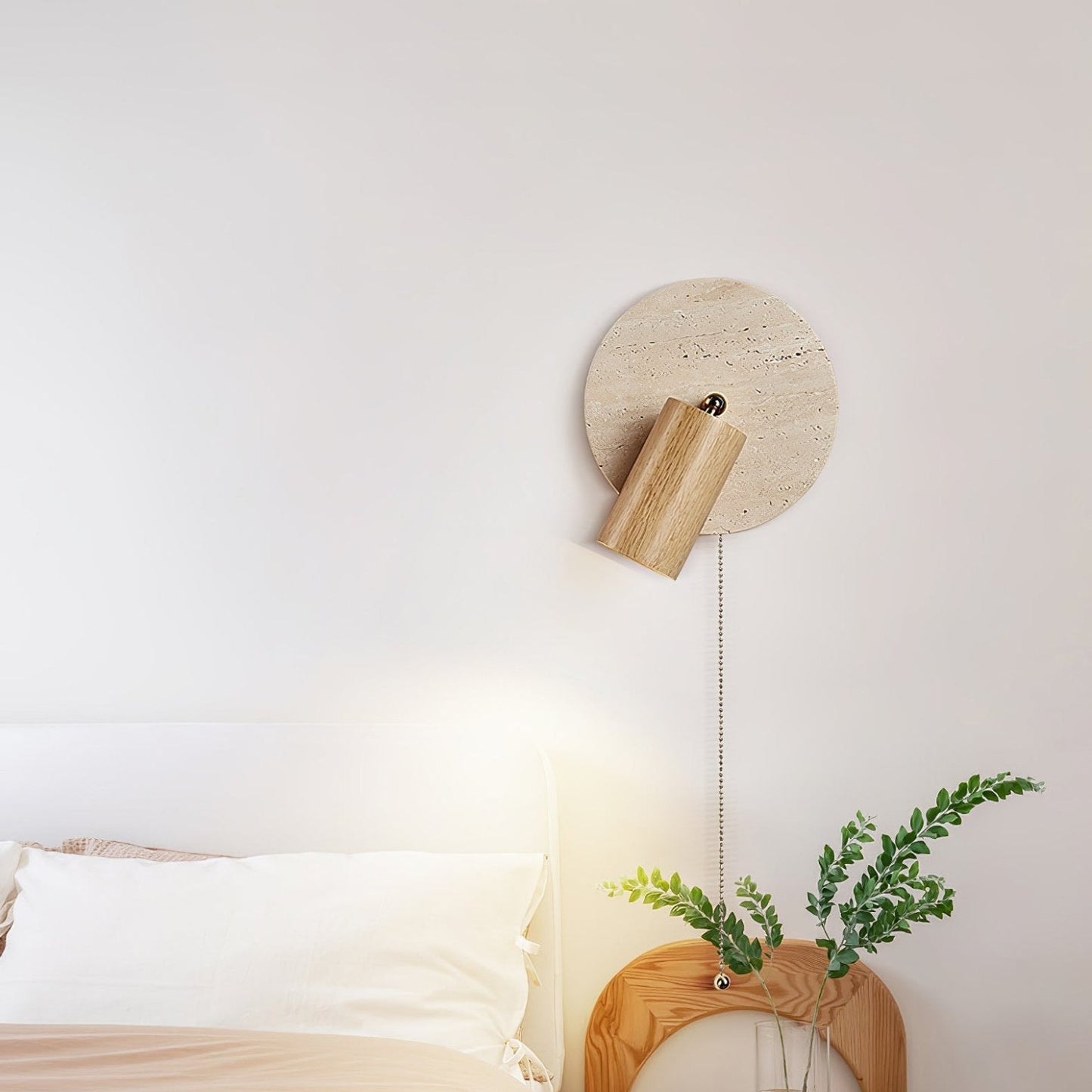 Luvidore | Sculpturale Geometrische Travertin Schijf Hanglamp Wandlamp