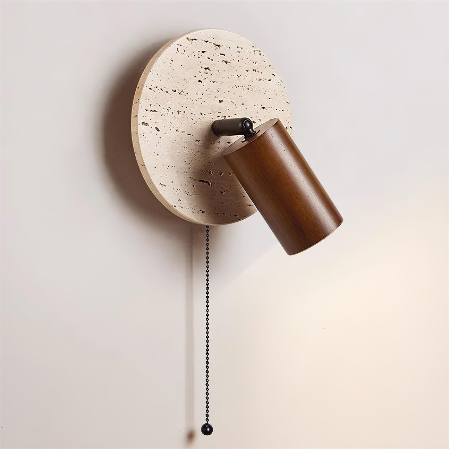 Luvidore | Sculpturale Geometrische Travertin Schijf Hanglamp Wandlamp