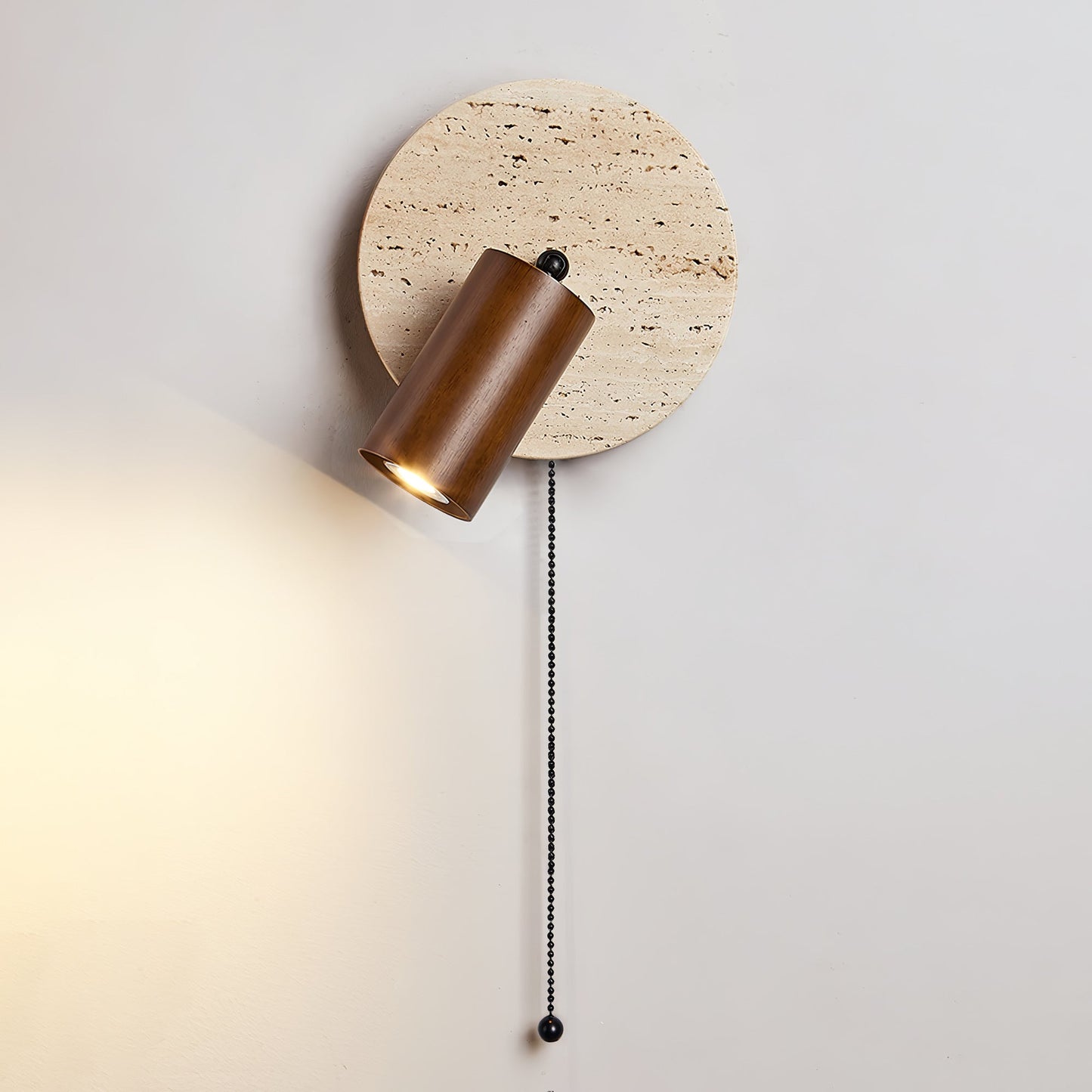 Luvidore | Sculpturale Geometrische Travertin Schijf Hanglamp Wandlamp
