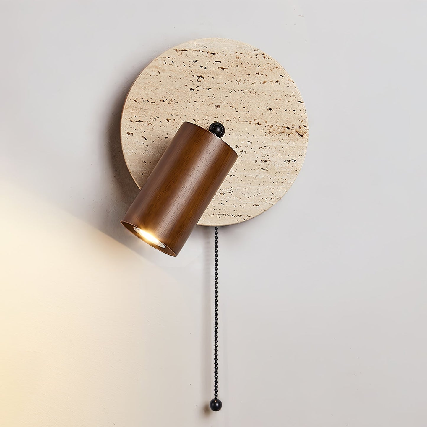 Luvidore | Sculpturale Geometrische Travertin Schijf Hanglamp Wandlamp