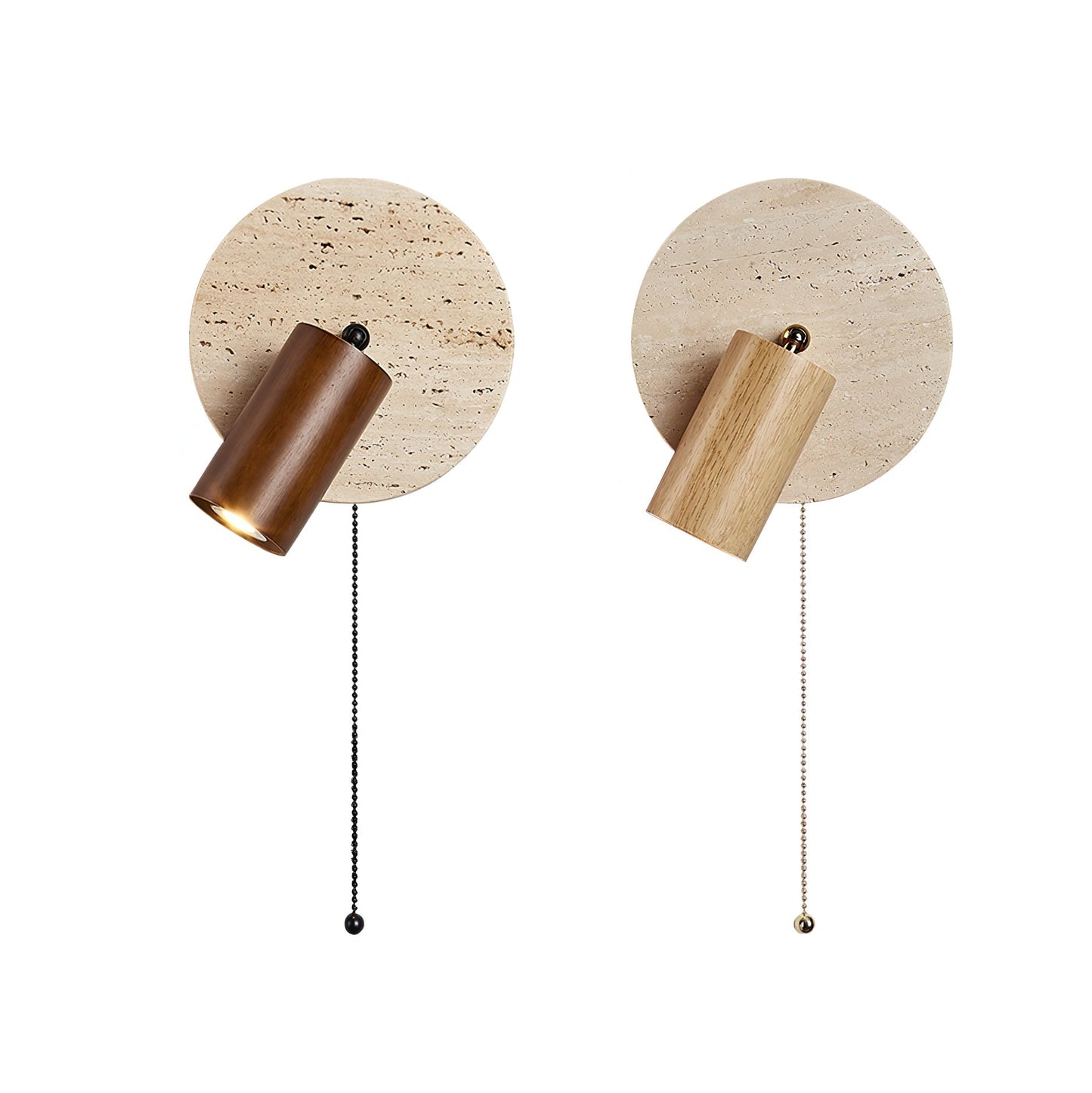 Luvidore | Sculpturale Geometrische Travertin Schijf Hanglamp Wandlamp