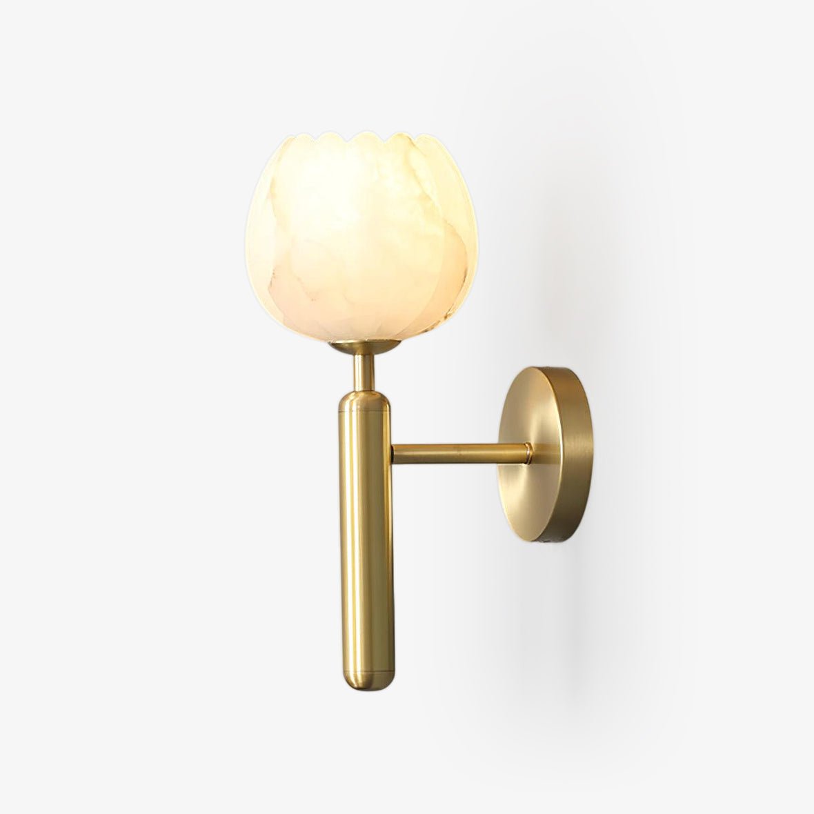 Lyhose | Botanische Alabaster Steen Bloem Sculptuur Wandlamp