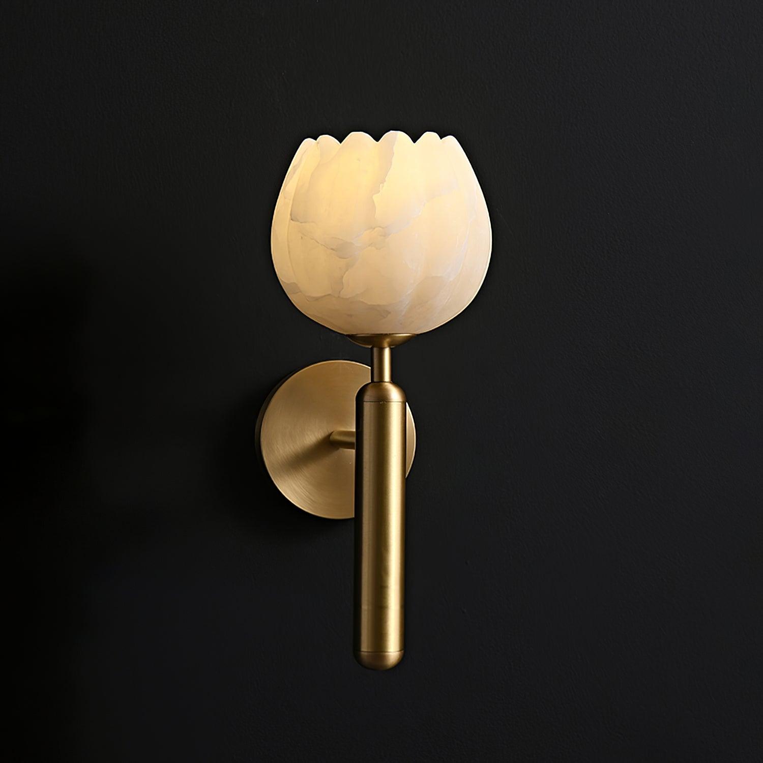 Lyhose | Botanische Alabaster Steen Bloem Sculptuur Wandlamp
