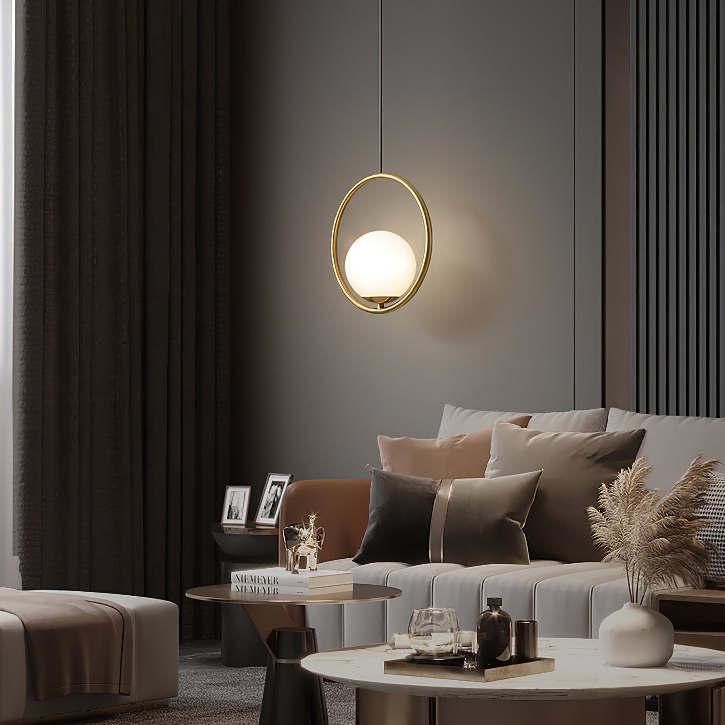 Belvadiro | Minimalistische bolvormige glazen hanglamp