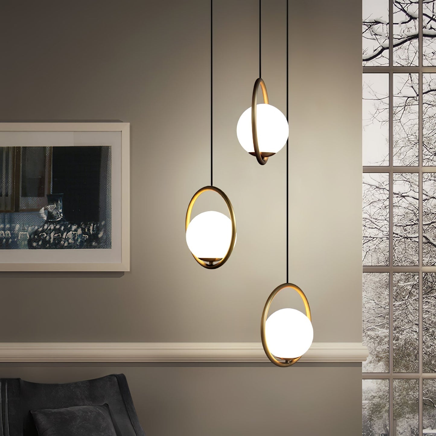 Belvadiro | Minimalistische bolvormige glazen hanglamp