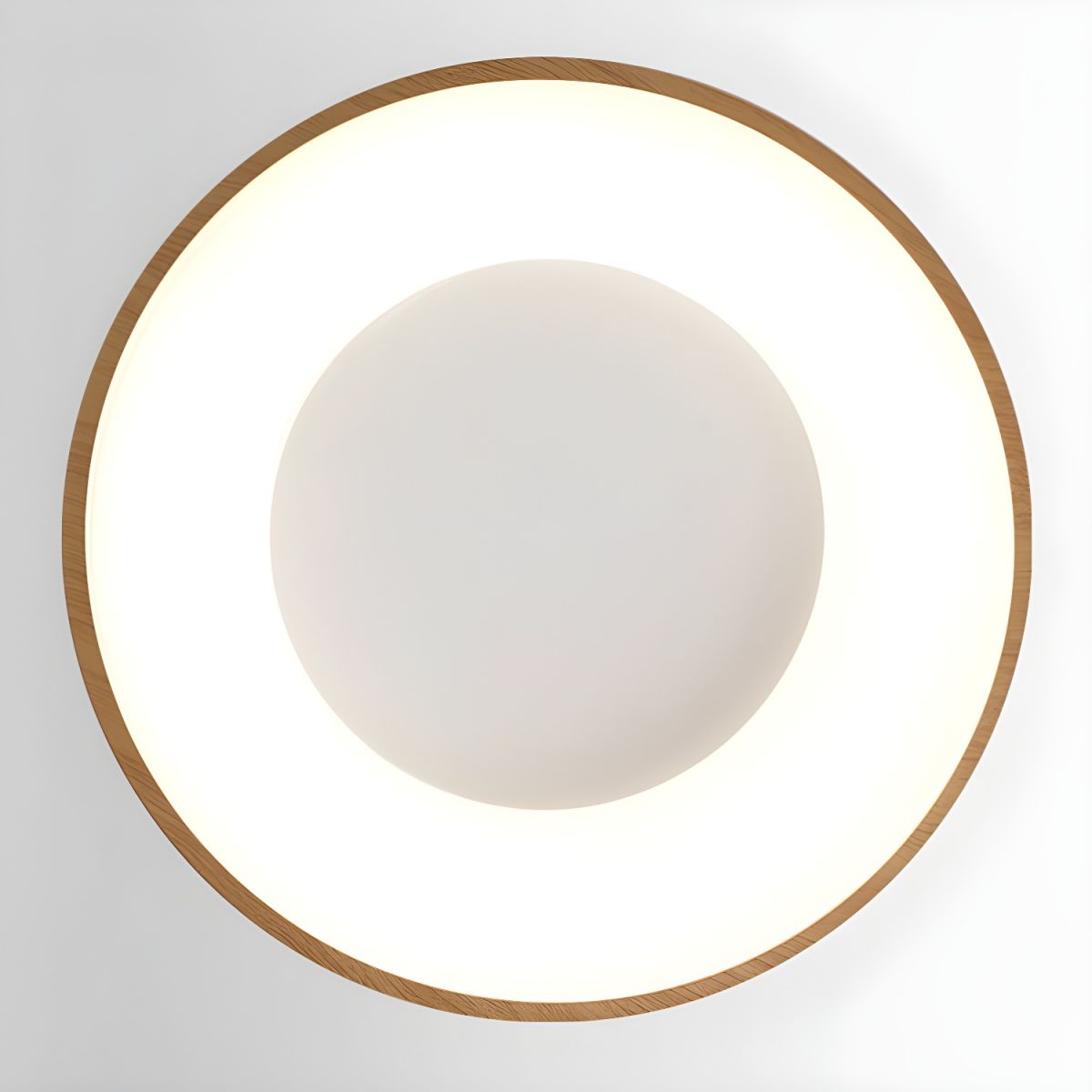 Lythara | Noordse Houten Inbouw Circulaire LED Plafondlamp