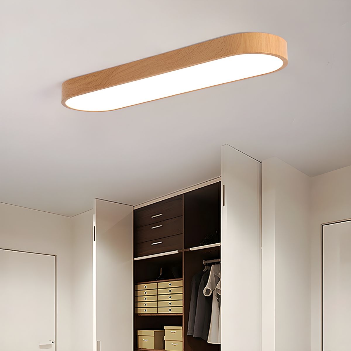 Lythara | Noordse Houten Inbouw Circulaire LED Plafondlamp