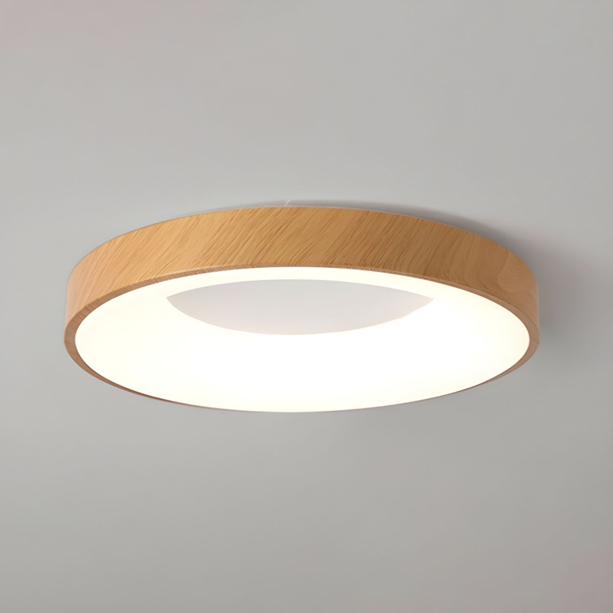 Lythara | Noordse Houten Inbouw Circulaire LED Plafondlamp