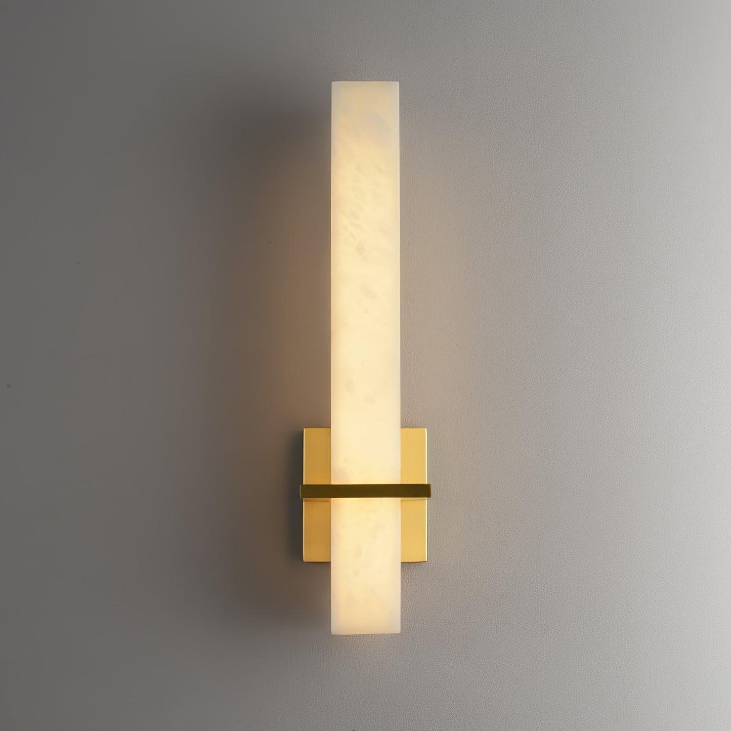 Litta | Luxe Cuboid Witte Alabaster en Messing Wandlamp