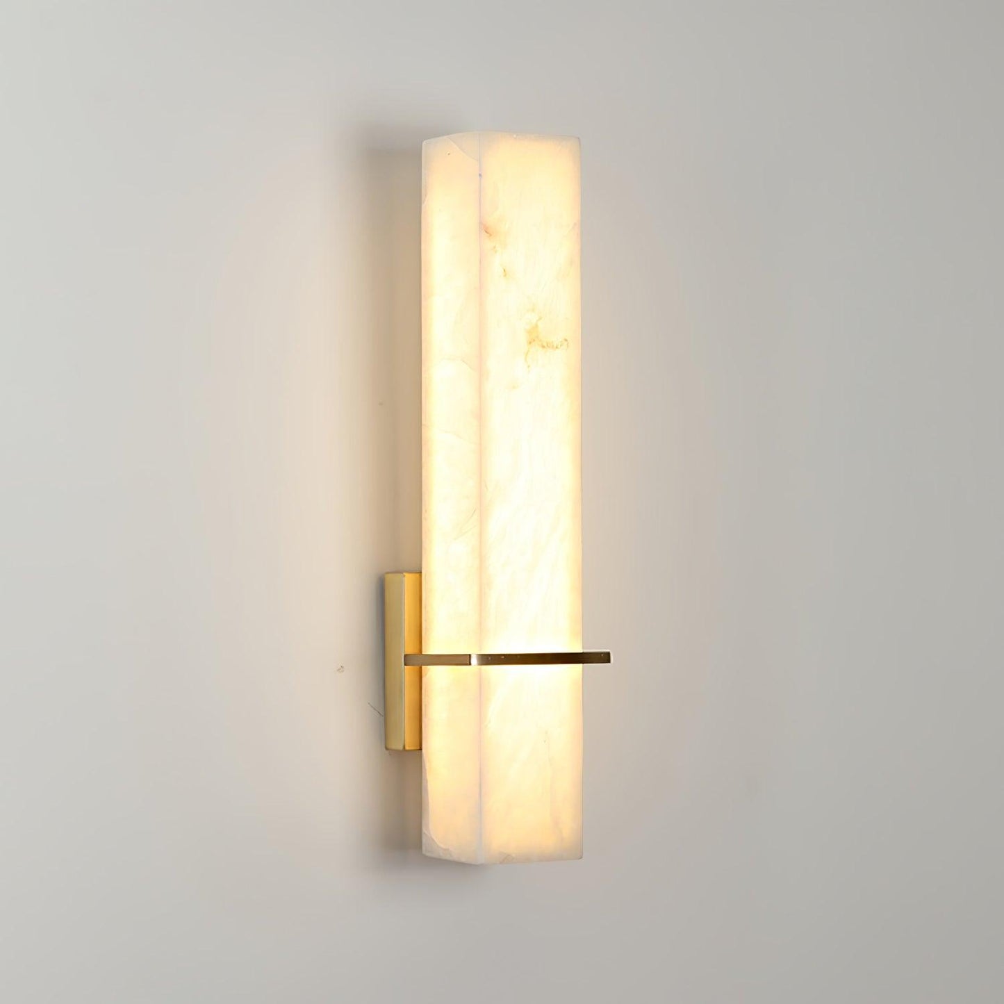 Litta | Luxe Cuboid Witte Alabaster en Messing Wandlamp