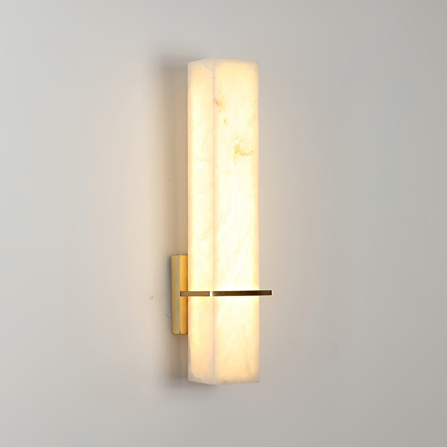 Litta | Luxe Cuboid Witte Alabaster en Messing Wandlamp