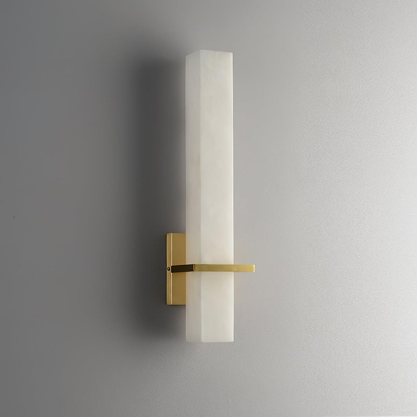 Litta | Luxe Cuboid Witte Alabaster en Messing Wandlamp