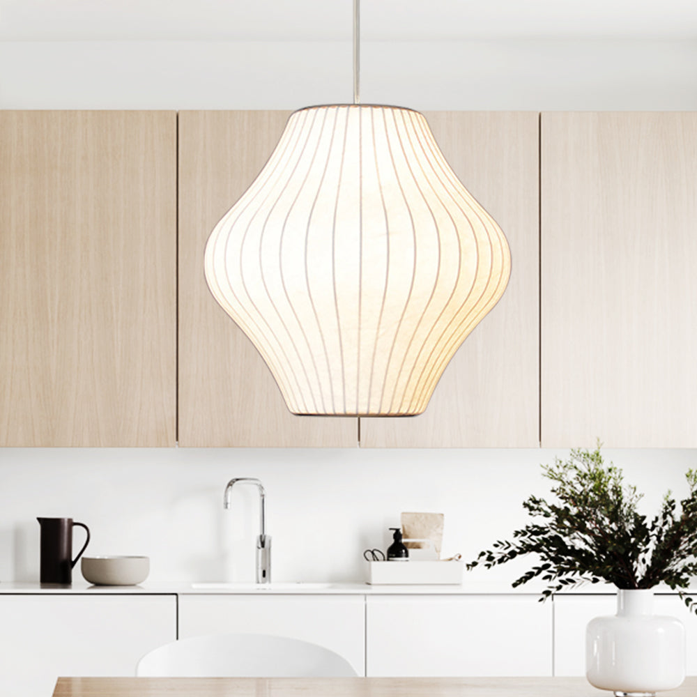 Vela | Midden Eeuw Ribbel Witte Lantaarn Plafondlamp