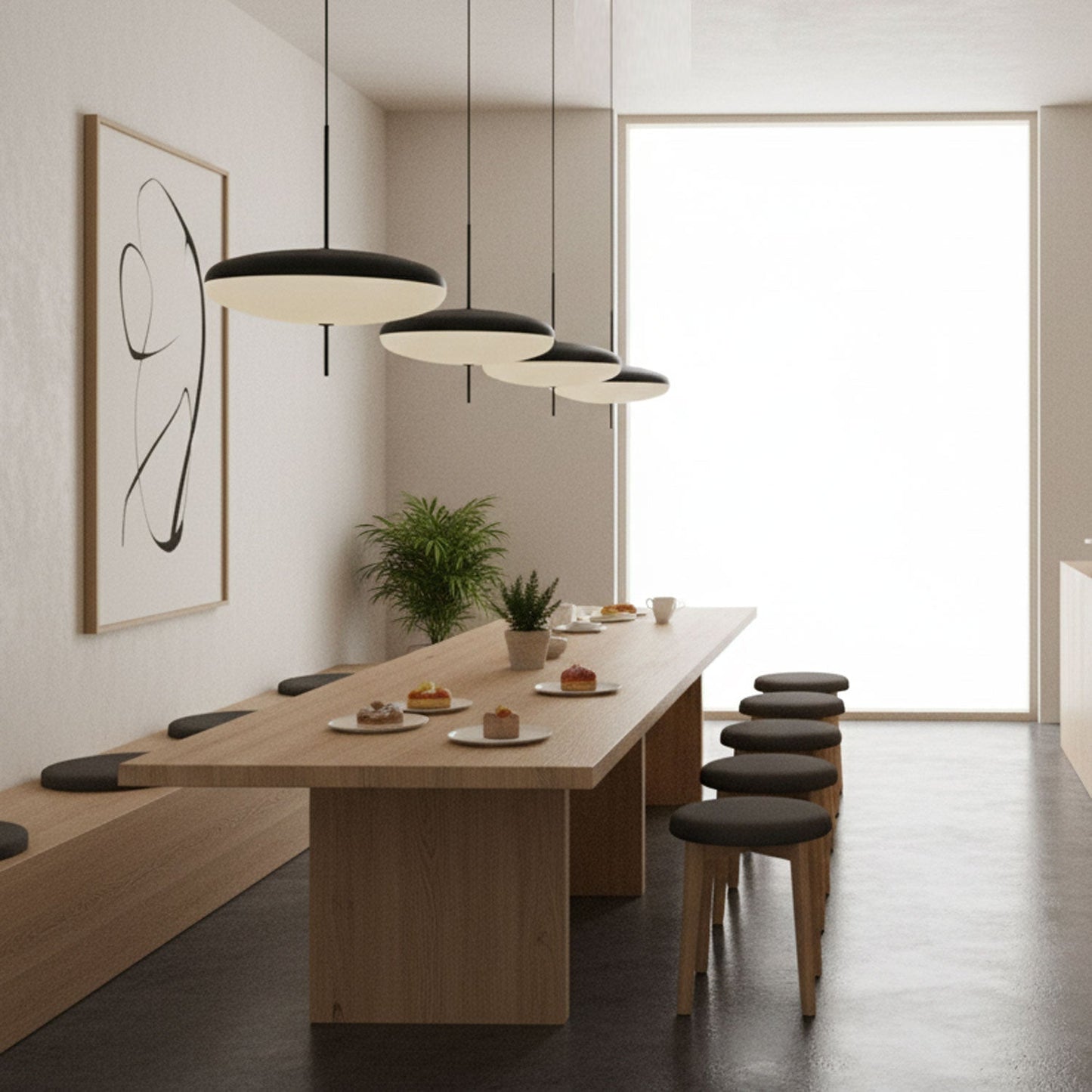 Belthorim | Opalescente Schijf Silhouet Minimalistische Hanglamp