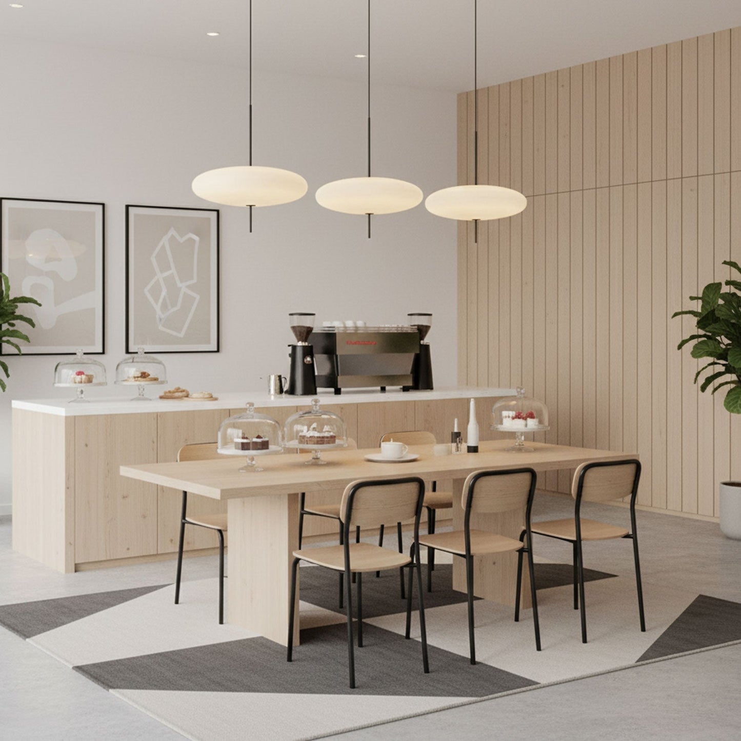 Belthorim | Opalescente Schijf Silhouet Minimalistische Hanglamp