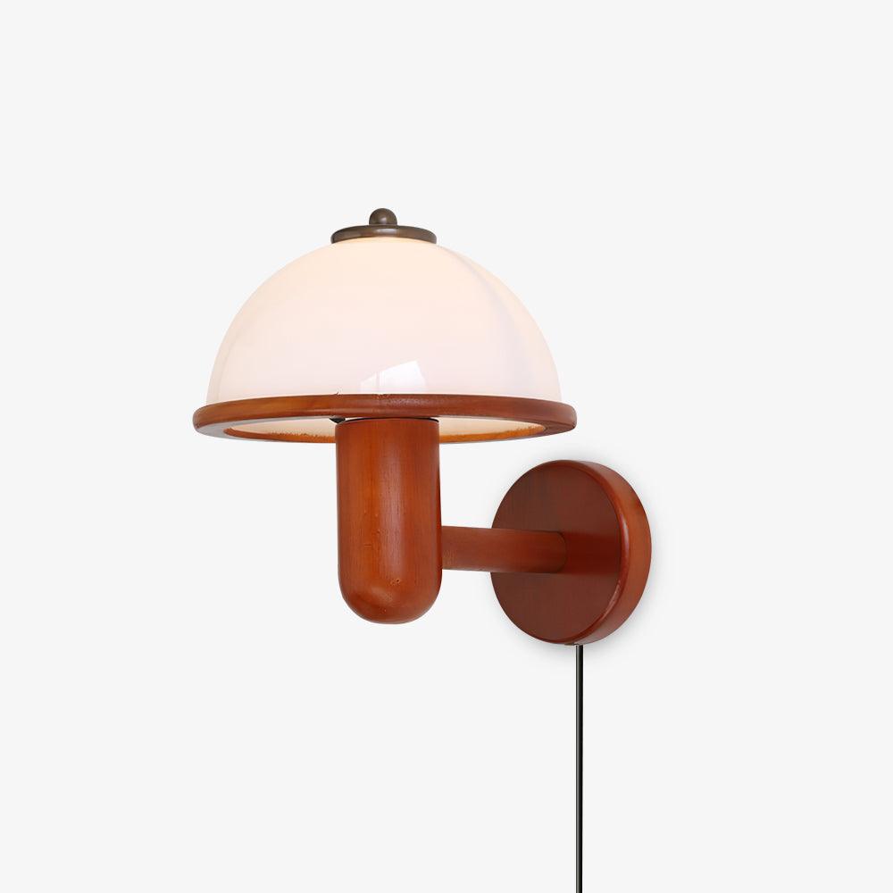 Belmontis | Paddenstoel silhouet gebogen houten kap wandlamp