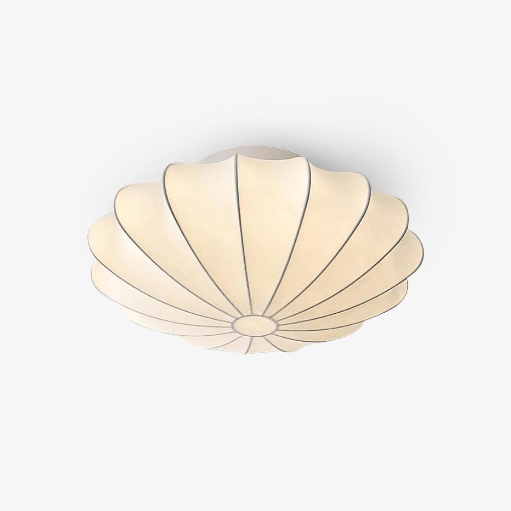 Korisand | Mid-century geometrische sculpturale zijden mesh plafondlamp