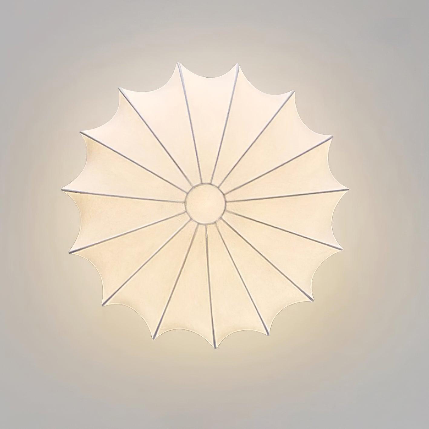 Korisand | Mid-century geometrische sculpturale zijden mesh plafondlamp