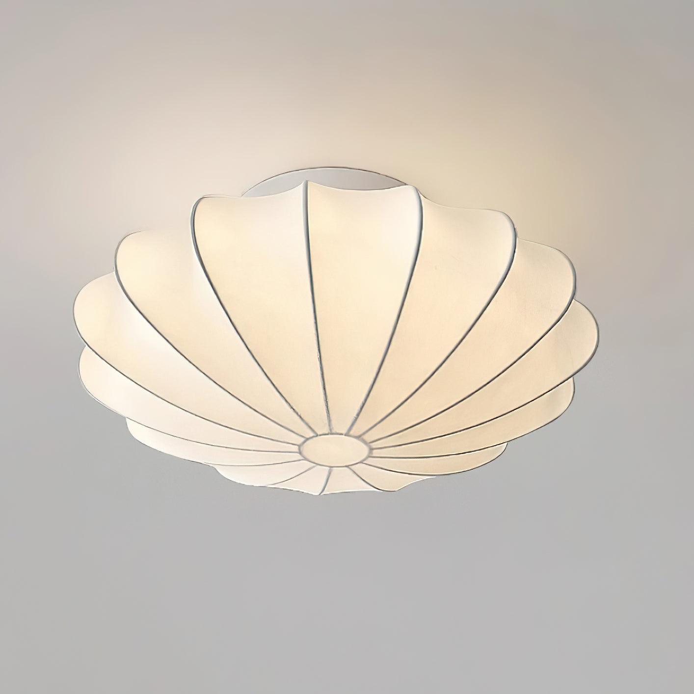 Korisand | Mid-century geometrische sculpturale zijden mesh plafondlamp