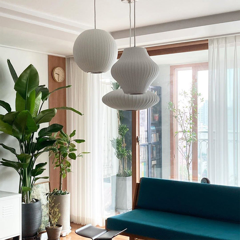 Vela | Midden Eeuw Ribbel Witte Lantaarn Plafondlamp