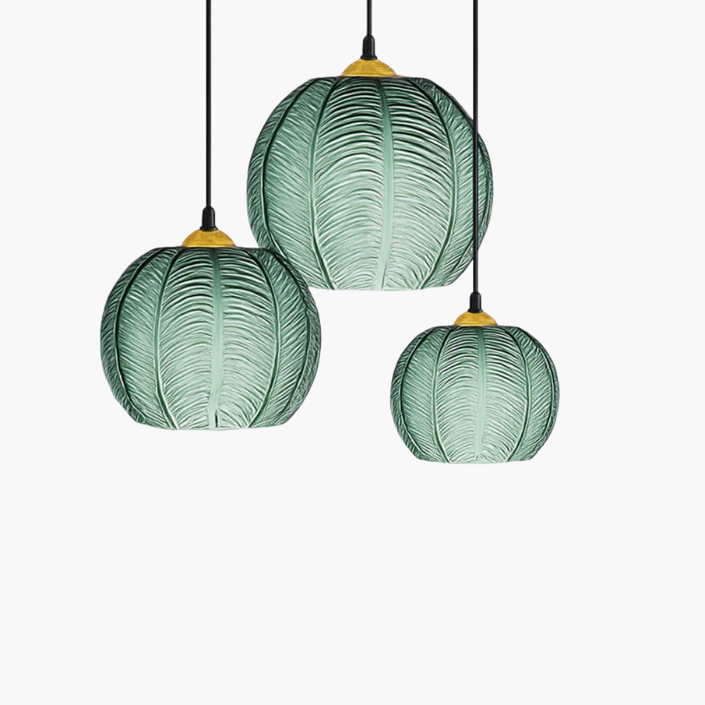 Nexalys| Sierlijke Bladeren Patroon Ovaal Glas Hanglamp