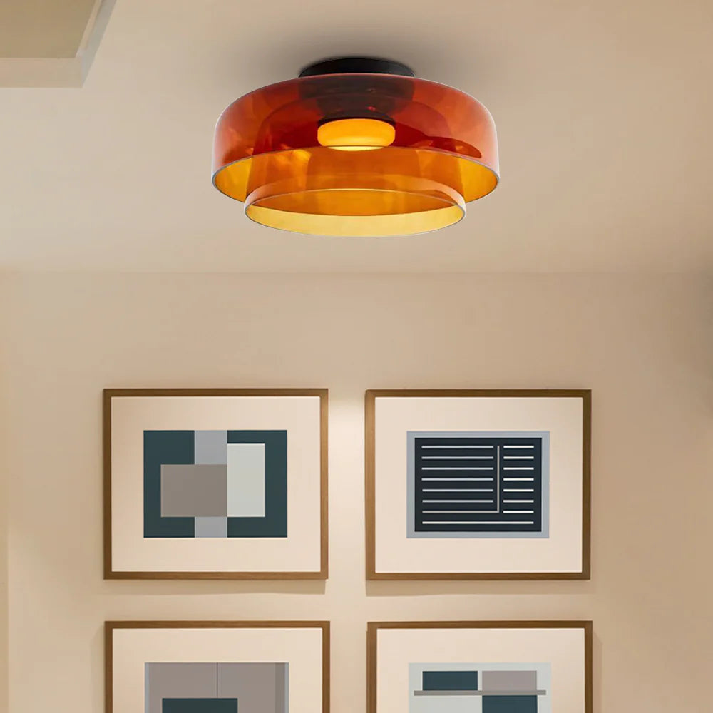 Nebula | Moderne Laagglanzende Glazen Koepel Plafondlamp