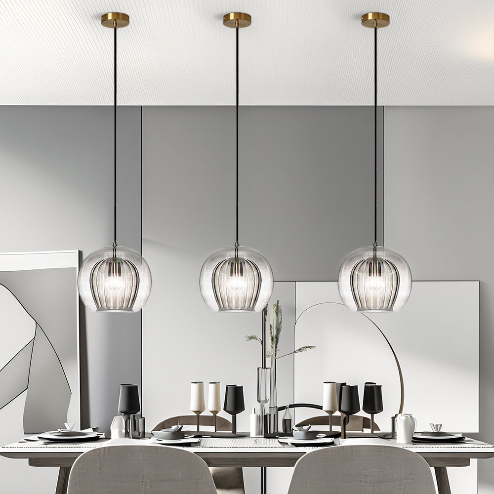 Orbia | Hedendaagse Geribbelde Globe Hanglamp