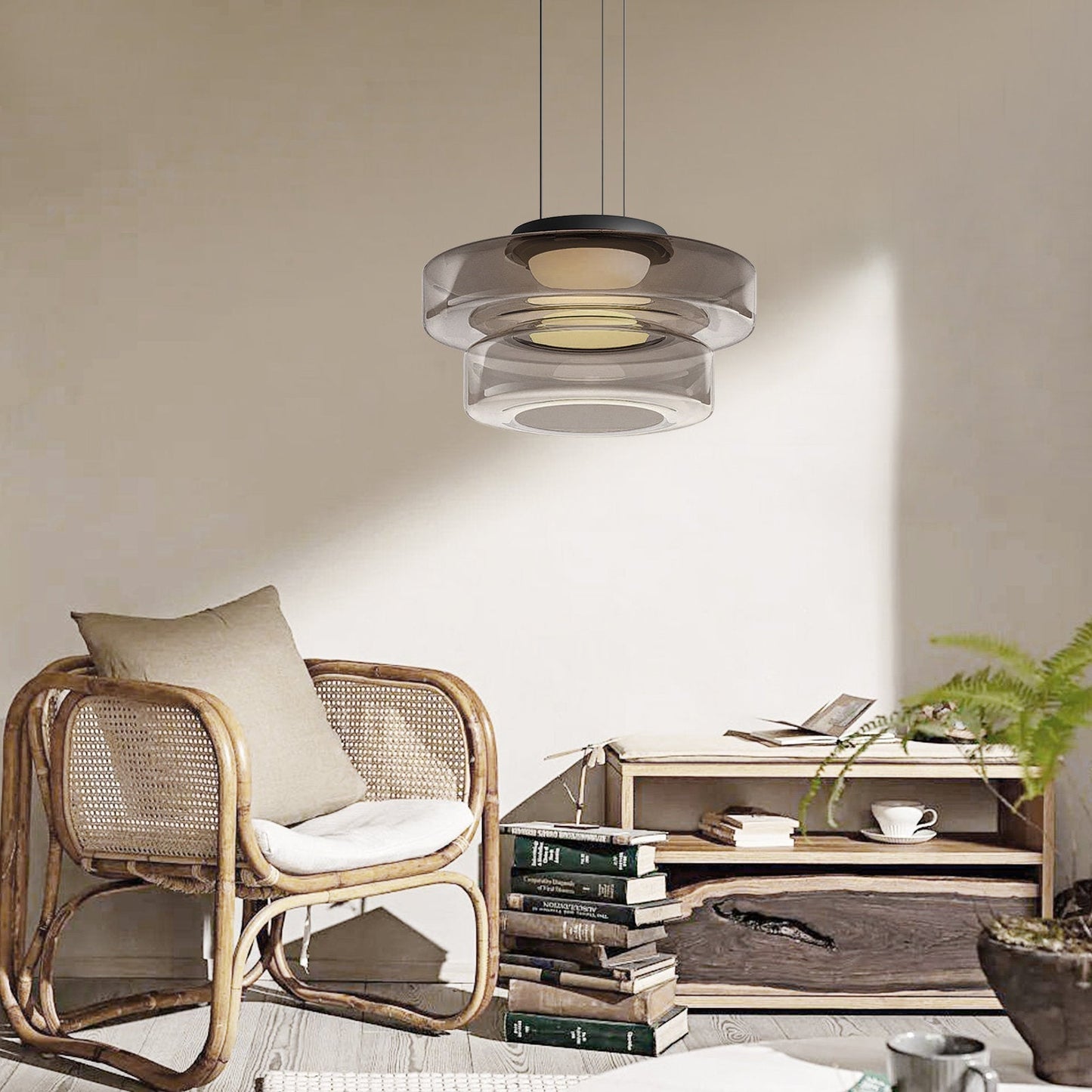 Ambera | Strakke Translucente Laagglas Hanglamp