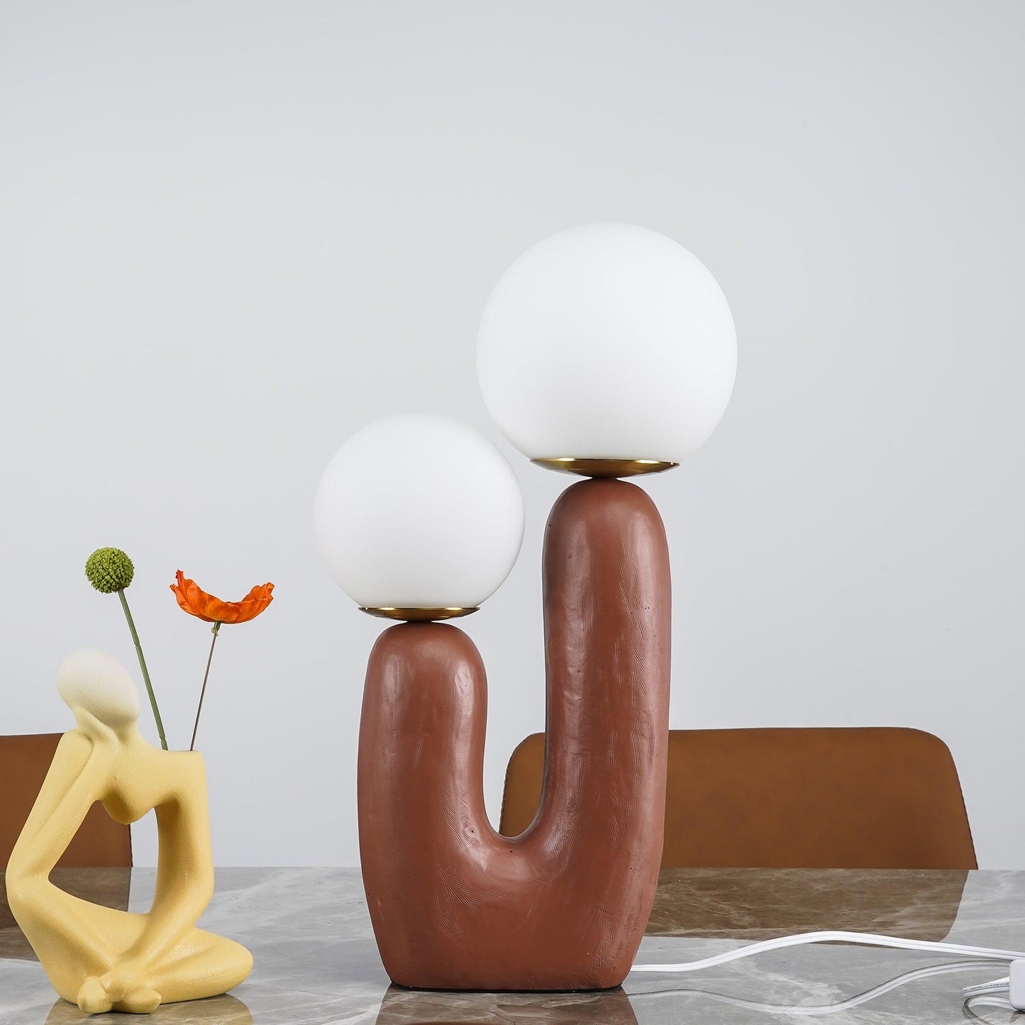 Corisande | Avant-Garde Ruwe Sculpturale Glazen Bol Tafellamp