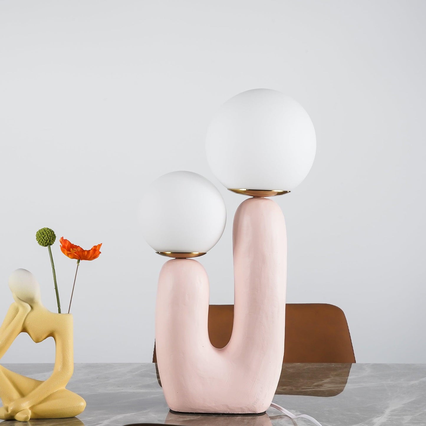 Corisande | Avant-Garde Ruwe Sculpturale Glazen Bol Tafellamp