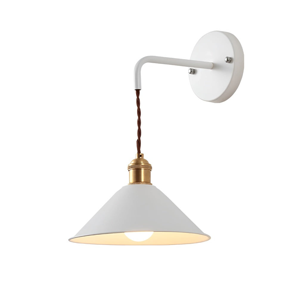 Velmory | Vintage Beschilderde Metalen Naar Beneden Gerichte Kap Moderne Wandlamp