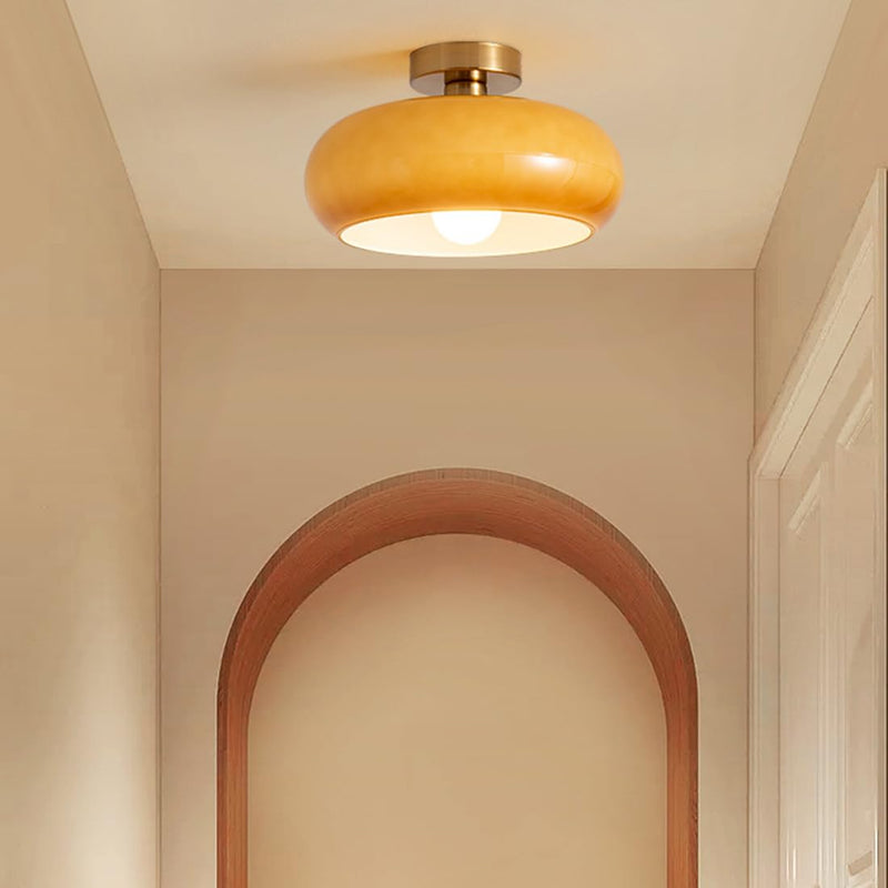Vitrea | Retro Glanzende Koepel Semi Flush Plafondlamp
