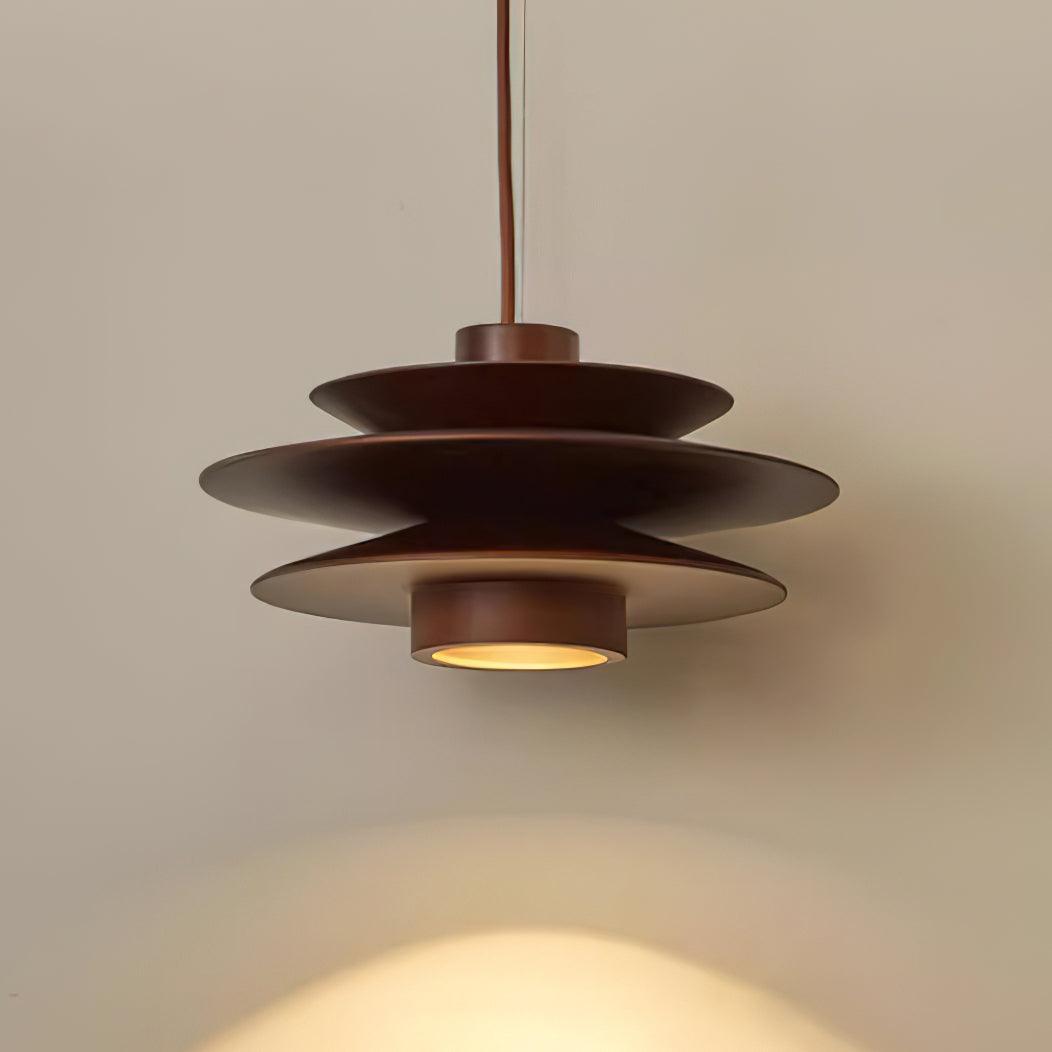 Aerislys | Mid Century Gelaagde Houten Schijven Hanglamp