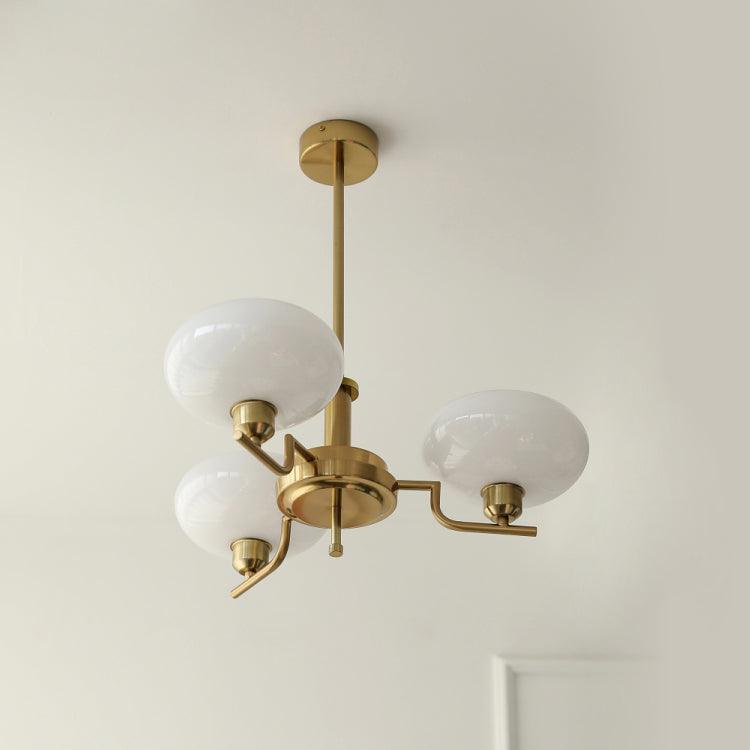 Sythos | Sferische Glazen Globe Messing Frame Hemelse Kroonluchter