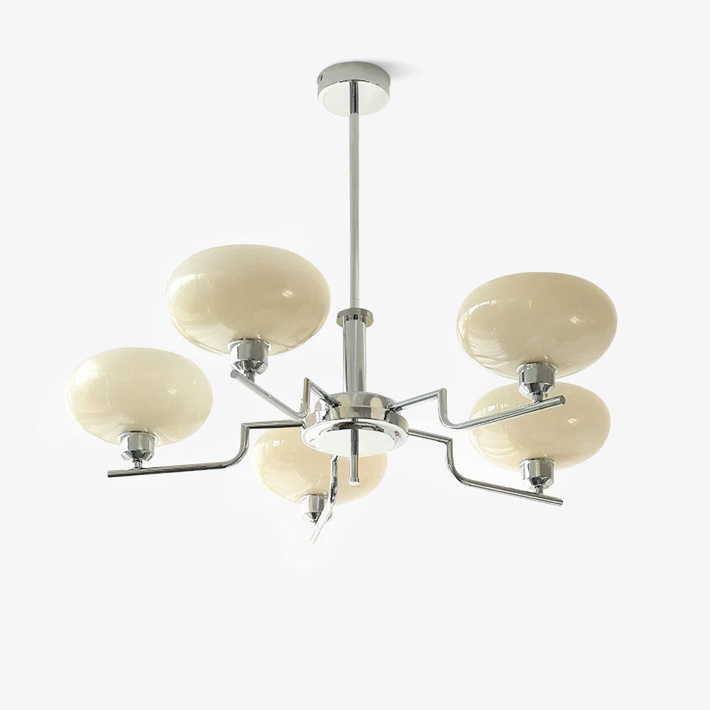 Sythos | Sferische Glazen Globe Messing Frame Hemelse Kroonluchter