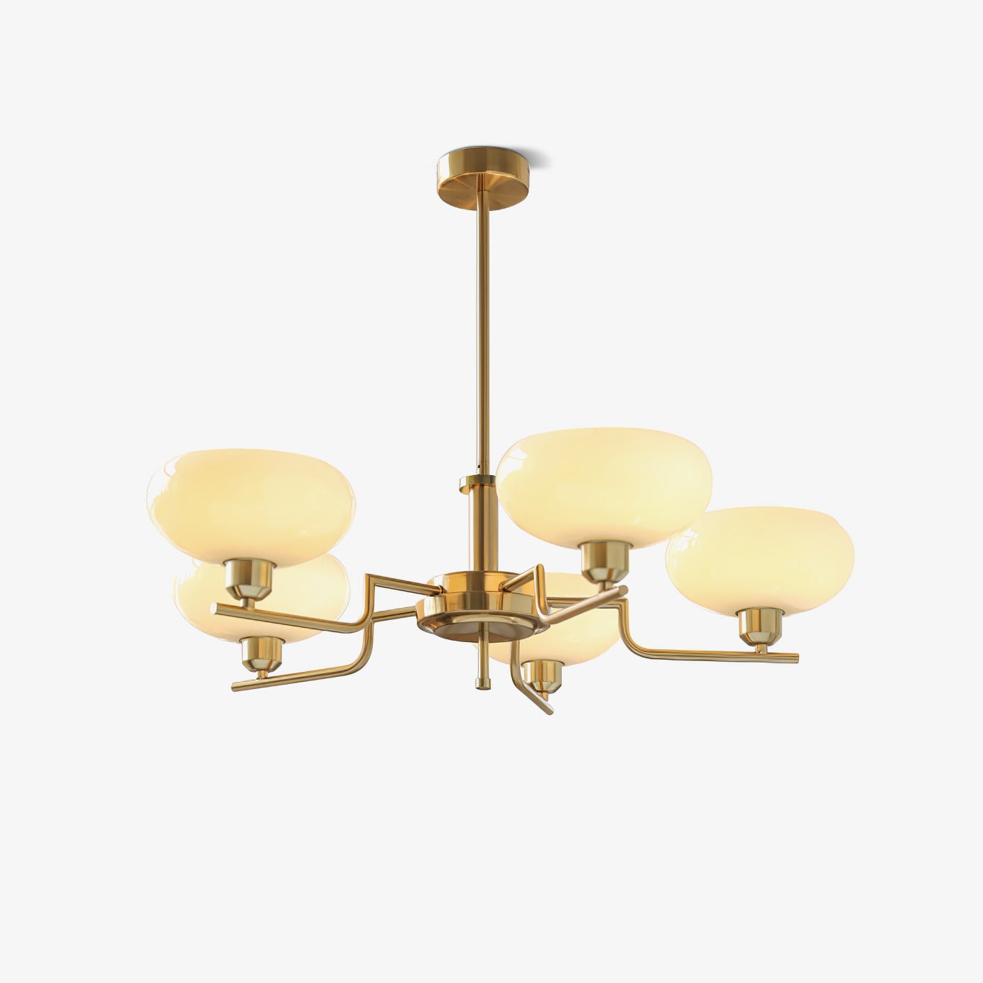 Sythos | Sferische Glazen Globe Messing Frame Hemelse Kroonluchter