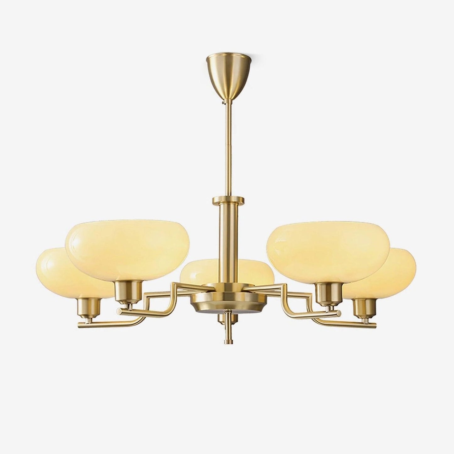 Sythos | Sferische Glazen Globe Messing Frame Hemelse Kroonluchter