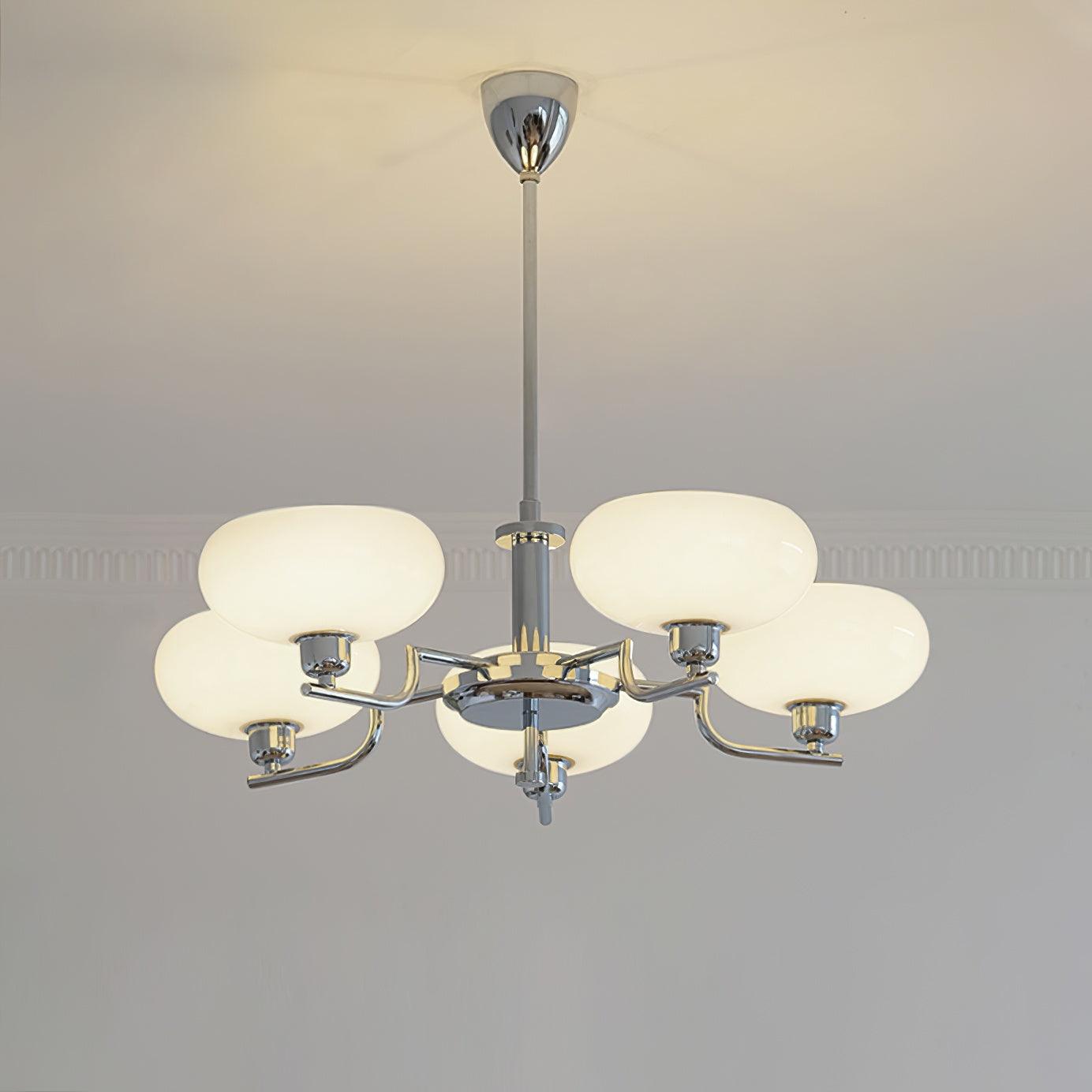 Sythos | Sferische Glazen Globe Messing Frame Hemelse Kroonluchter